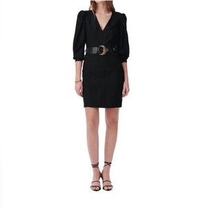 NEW IRO ilona striped jacquard dress in black sz 38 US 6